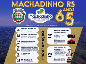 Noticia aniversário 65 anos de Machadinho